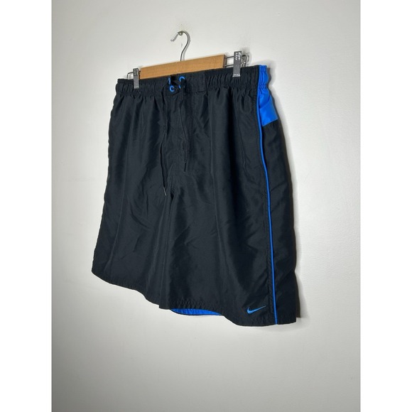 Nike Blue Black Swim Trunks Men's Swimwear Lined Shorts Size XL - Picture 4 of 10